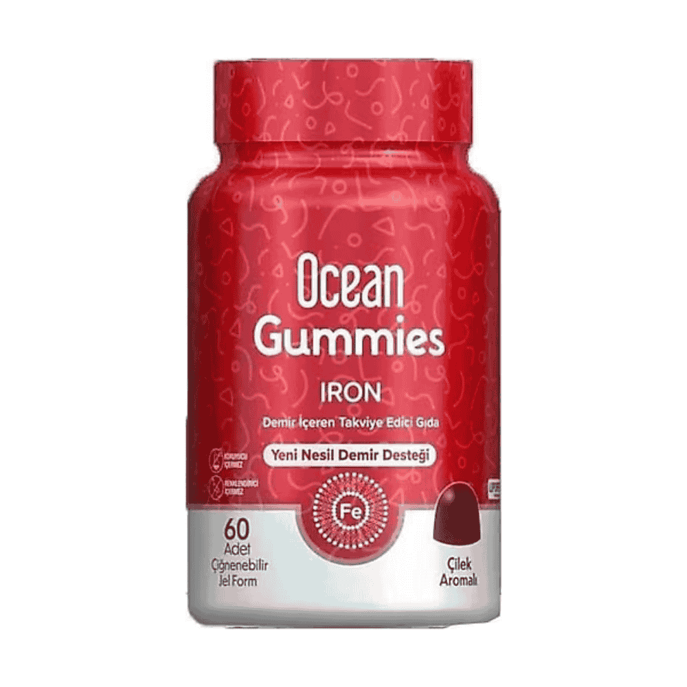 Ocean Gummies İron 60 Adet Çiğnenebilir Jel Form